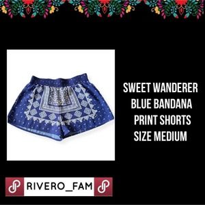 SWEET WANDERER | BLUE BANANA PRINT SHORTS